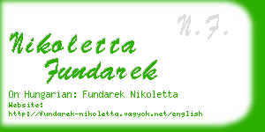 nikoletta fundarek business card